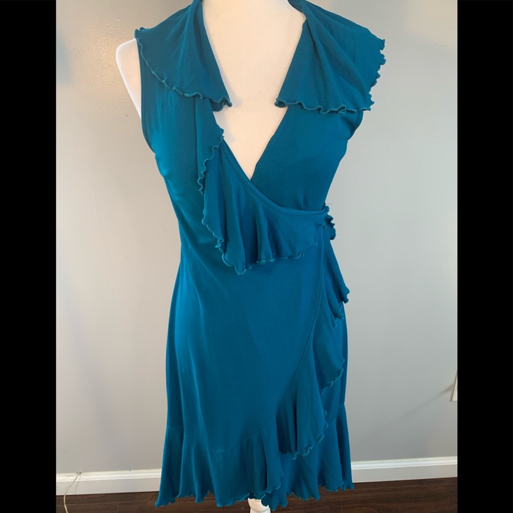 DVF Diane Von Furstenberg size 10 teal wrap dress